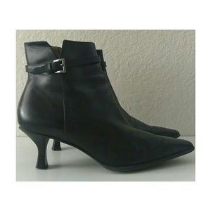 Antonio Melani Black Buckle Ankle Boots